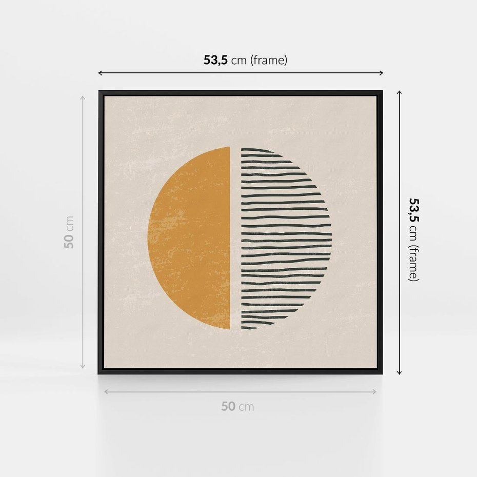 Obraz w ramie 50x50 - Kształty Nowych Granic - nowoczesna sztuka, minimalizm - rama czarna