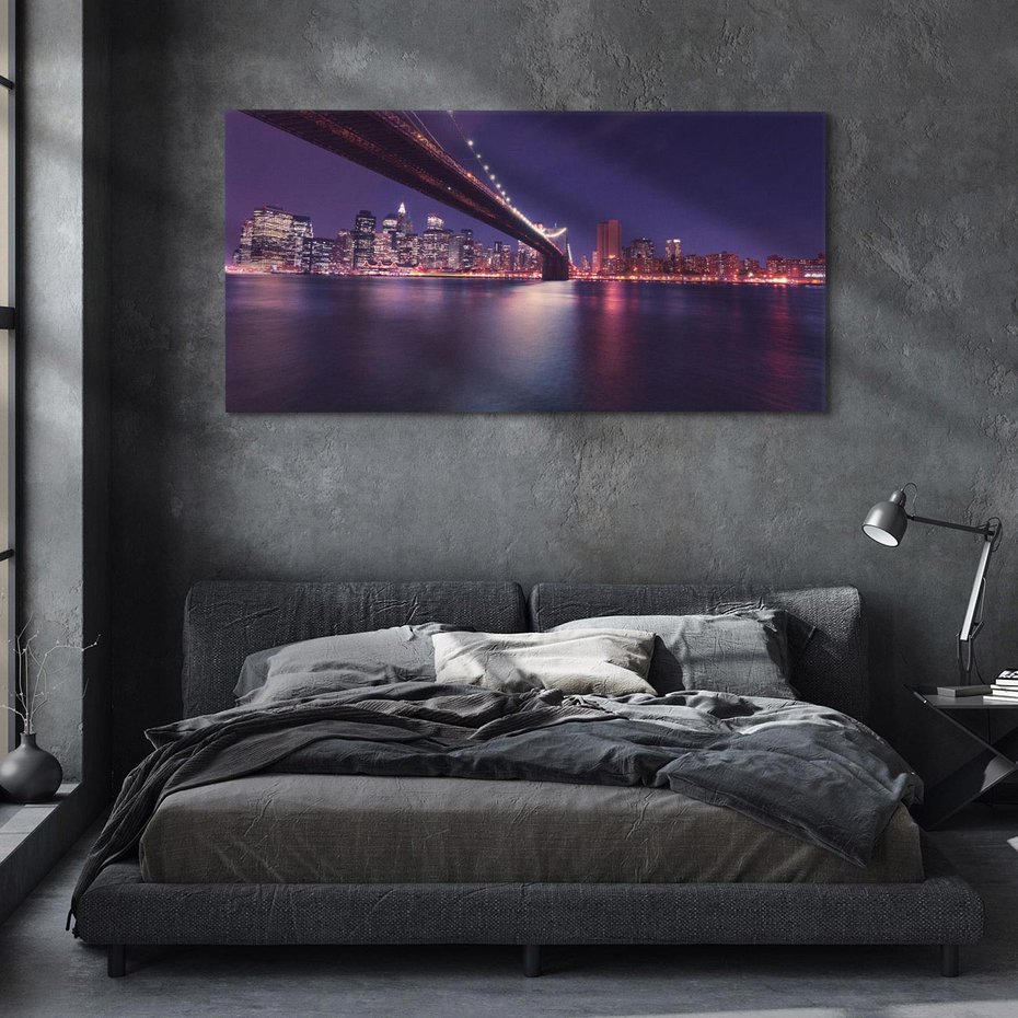 Obraz na płótnie 100x50 - Most w Nowym Jorku nocą - most, Nowy Jork