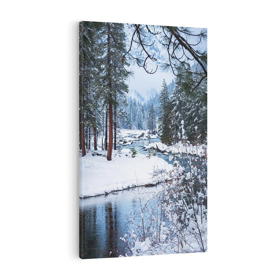 Obraz na płótnie 50x70 - Śnieżne cuda - zima, las