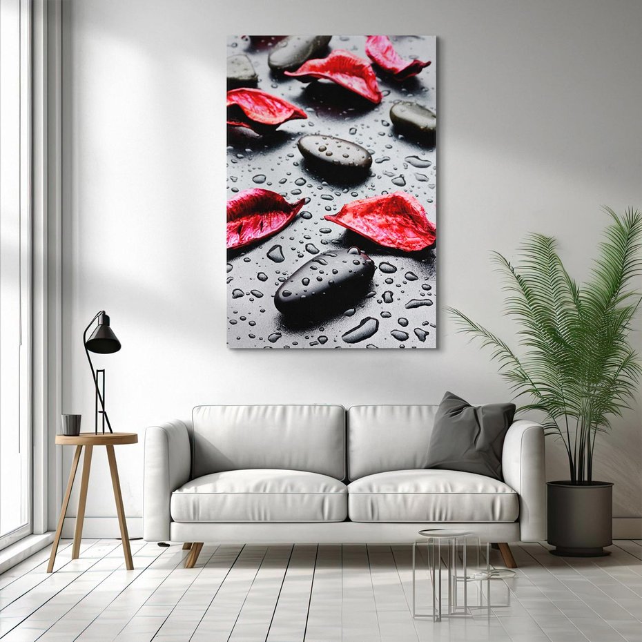 Obraz na płótnie 50x70 - Spa wśród Natury - spa, kamienie