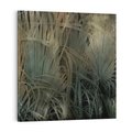 Obraz na płótnie 70x70 - Światło w mroku duszy - liście traw, mroczny klimat