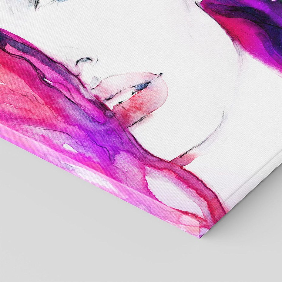 Obraz na płótnie 80x80 - Kobieta Twarz Abstrakcja - kobieta, twarz