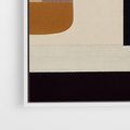 Obraz w ramie 120x80 - Nowoczesne Brązy - geometryszne pasy, nowoczesny styl - rama biała