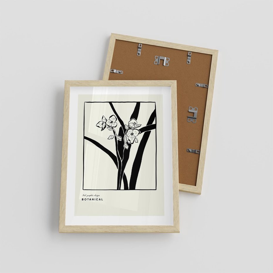 Plakat w ramie 30x40 - Symfonia kwiatowej ekspresji - kwiat, grafika - rama drewno
