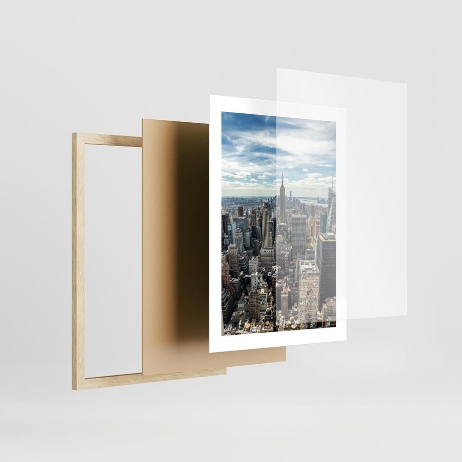 Plakat w ramie 30x40 - Duch Nowego Jorku - Manhattan, Nowy Jork - rama drewno