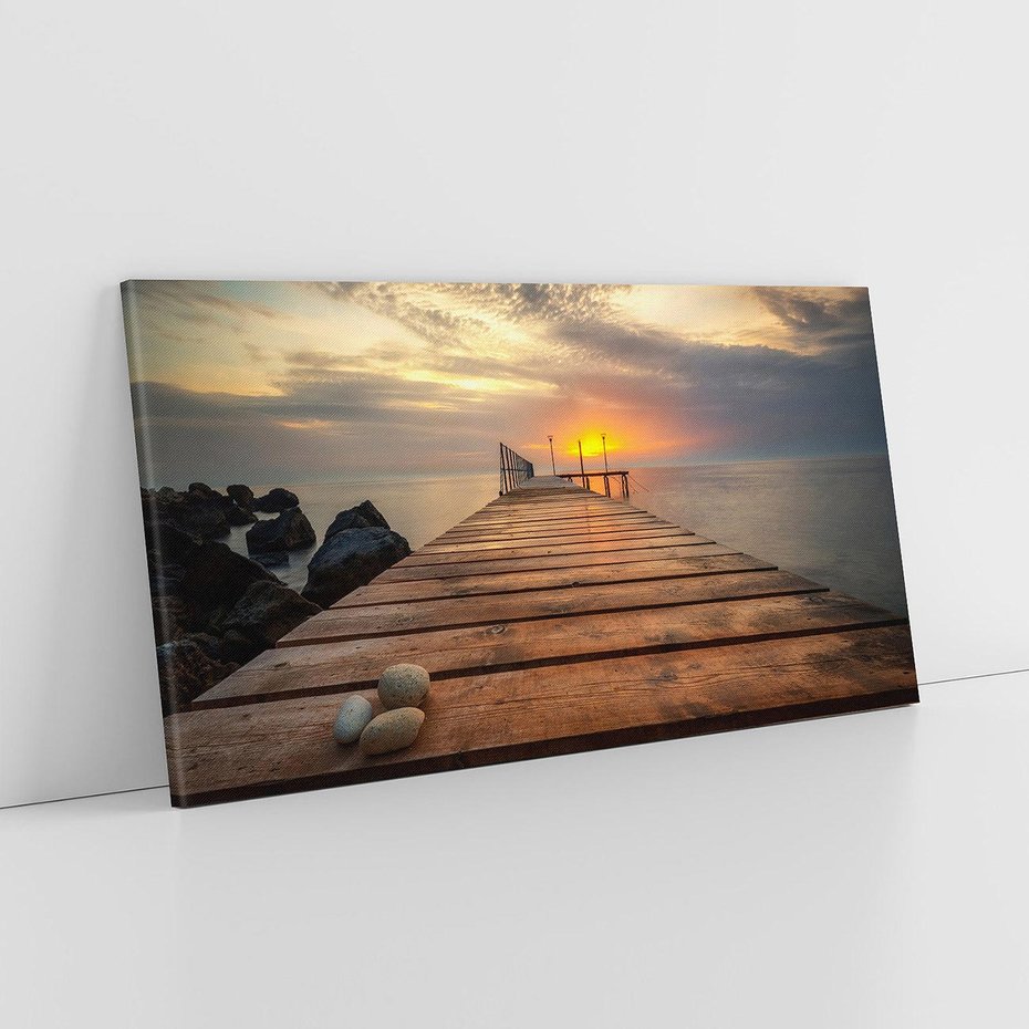 Obraz na płótnie 100x50 - Molo nad bułgarskim morzem - Bułgaria, molo