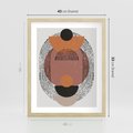 Plakat w ramie 40x50 - Abstrakcja w Odcieniach Brązu i Beżu - geometria, abstrakcyjna grafika - rama drewno