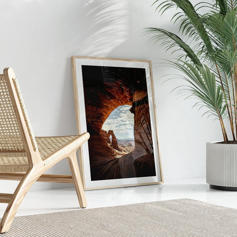 Plakat w ramie 40x50 - Magia pustynnego kanionu - pustynia, kanion - rama drewno