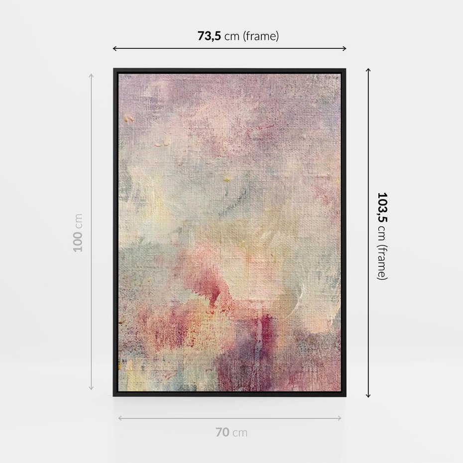 Obraz w ramie 70x100 - Miękka Melodia Pasteli - olejne płótno, pastelowe kolory - rama czarna