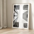 Plakat w ramie 40x50 - Architektoniczna Symetria - architektura, wysoki wieżowiec - rama drewno