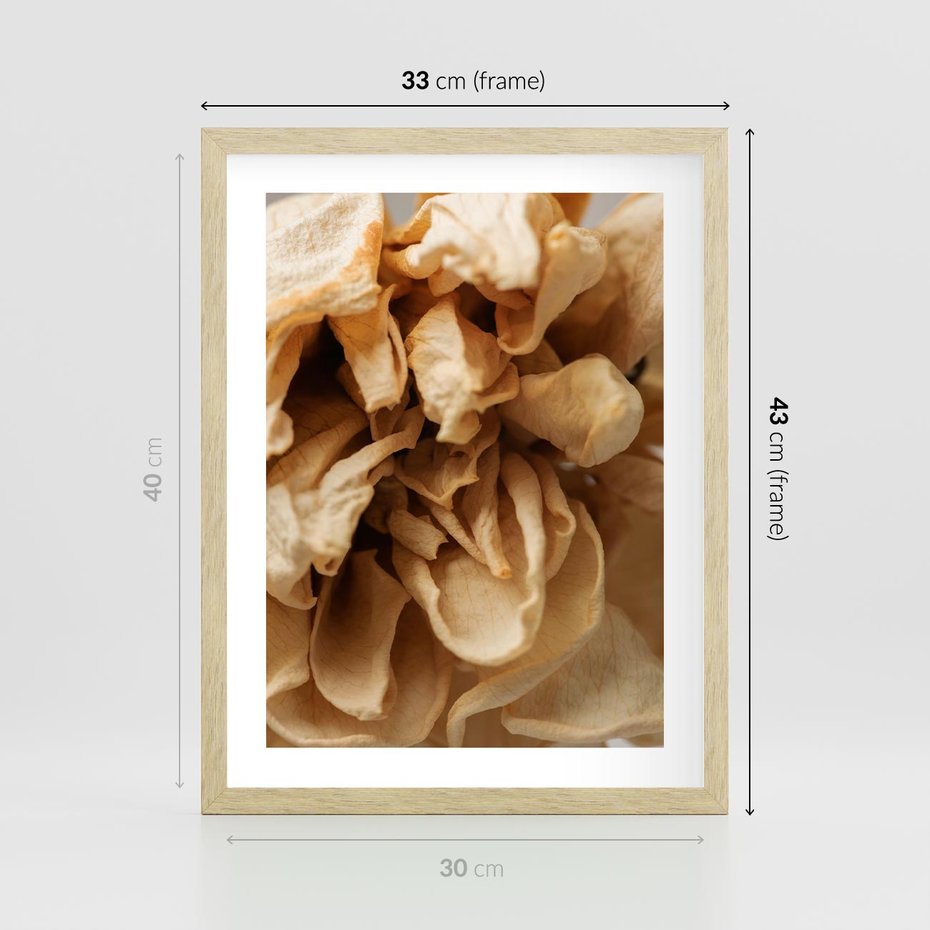 Plakat w ramie 30x40 - Zjawiskowe zasuszone kwiaty - zasuszone, kwiaty - rama drewno