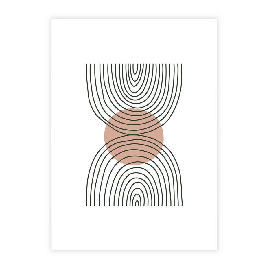 Plakat bez ramy 21x30 - Przenikające Widzenia - półkola, koło