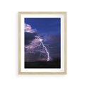 Plakat w ramie 30x40 - Burza z błyskawicami nad horyzontem - burza, błyskawica - rama drewno