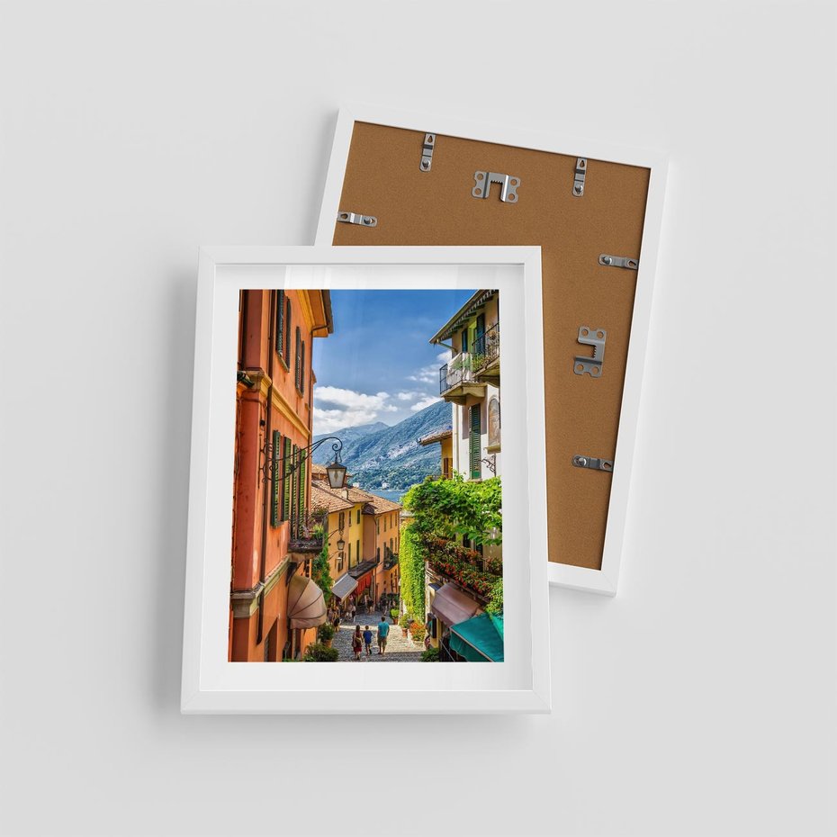 Plakat w ramie 30x40 - Tropienie Nieskończoności - uliczka, perspektywa - rama biała