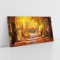 Obraz na płótnie 140x70 - Jesienna Droga: Przechadzka wśród Drzew - jesień, droga
