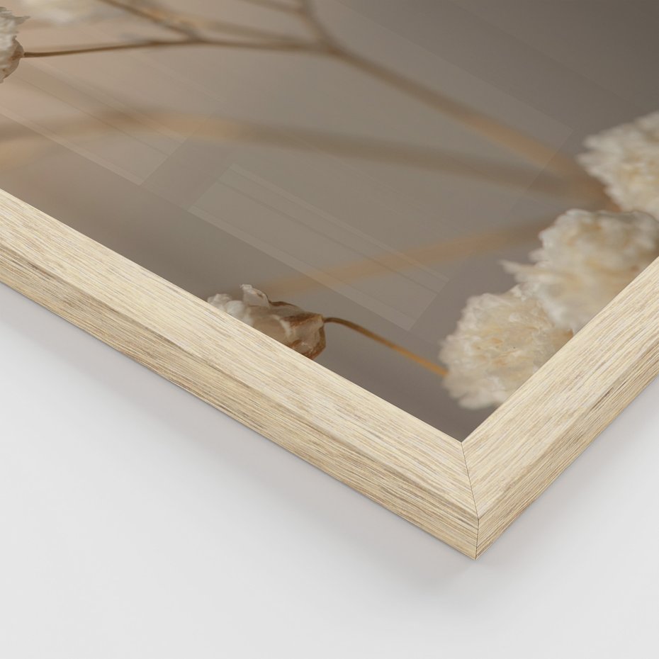 Zestaw obrazy w ramie 50x70 galeria - Suszone, kwiaty, boho - rama drewno