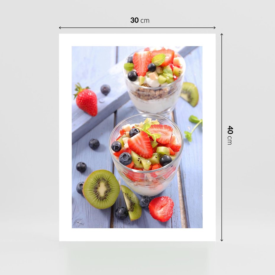 Plakat bez ramy 30x40 - Świeżość i Zdrowie - sałatka, owoce