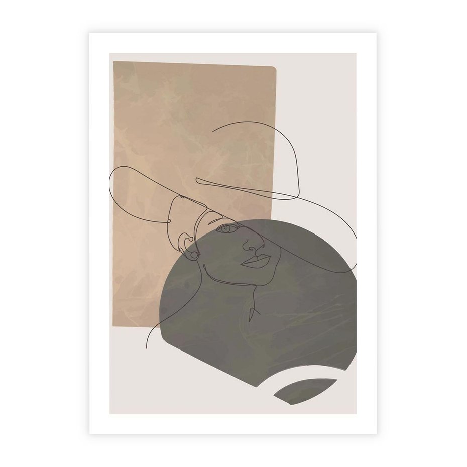 Plakat bez ramy 50x70 - Geometryczna Elegancja: One Line - geometria, nowoczesna sztuka