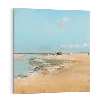 Obraz na płótnie 70x70 - Beach at Low Tide (Mouth of the River) (1869), Edgar Degas - Reprodukcja - reprodukcja, obraz na płótnie