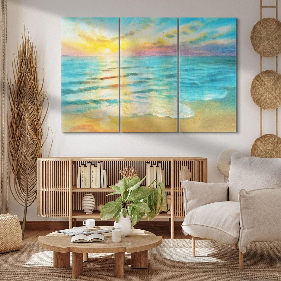 Obraz na płótnie 120x80 - Objawienie Fioletowego Świtu - fioletowy wschód słońca, słońce wschodzi nad morzem