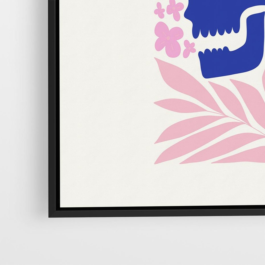 Obraz w ramie 50x50 - Żart z Czaszką - abstrakcja, sztuka nowoczesna - rama czarna