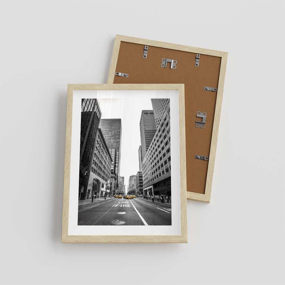 Plakat w ramie 30x40 - Ulica Nowego Jorku - ulica, Nowy Jork - rama drewno