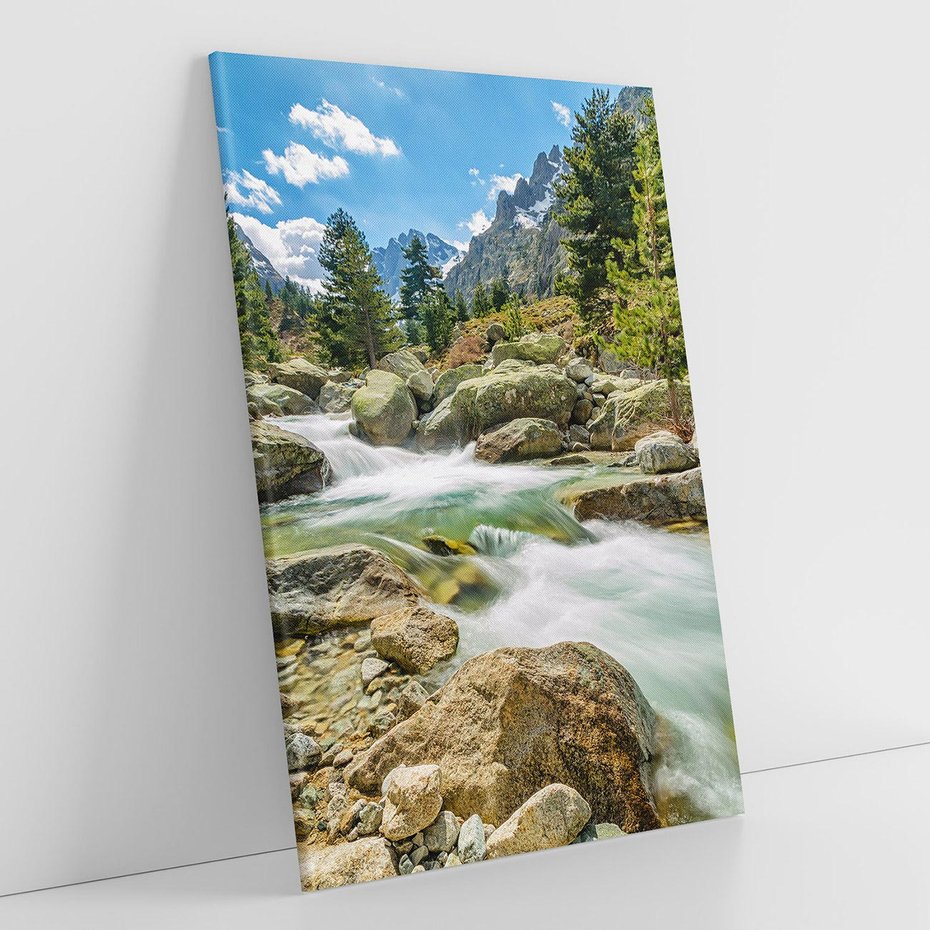 Obraz na płótnie 50x70 - Górski strumyk w harmonii - strumyk, górski