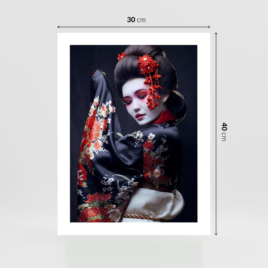 Plakat bez ramy 30x40 - Elegancka japońska gejsza - japońska, gejsza