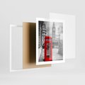 Plakat w ramie 40x50 - Budka telefoniczna w Londynie - budka, Londyn - rama biała