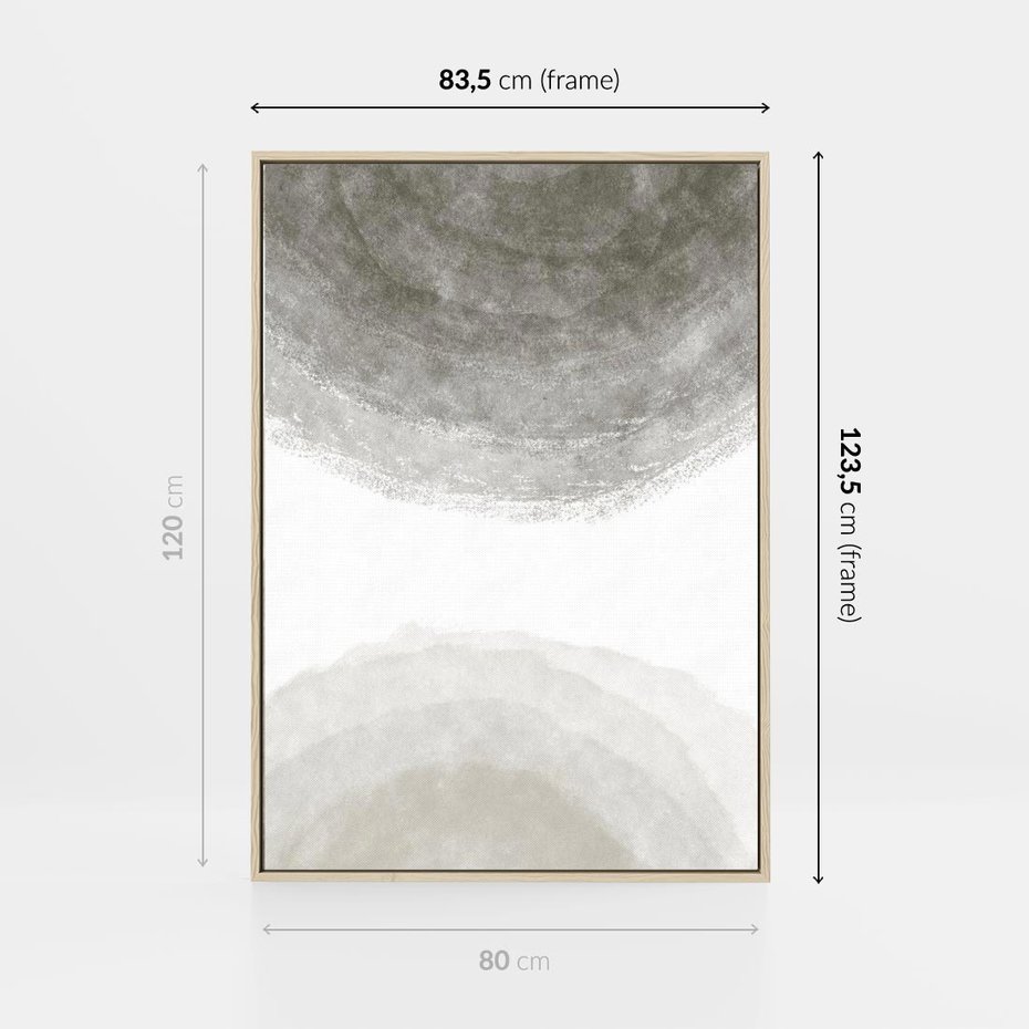 Obraz w ramie 80x120 - Impresje Energii - rozmyte cienie, abstrakcja - rama drewno