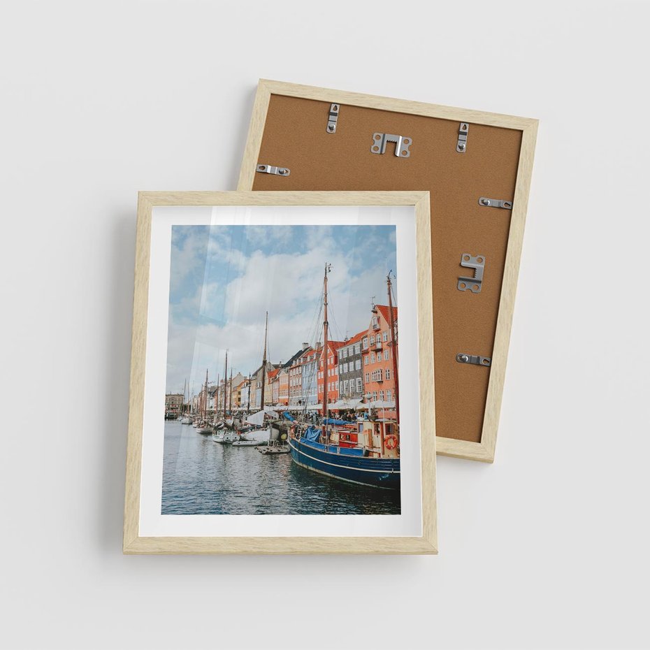 Plakat w ramie 40x50 - Wibracje Miejskiego Klimatu - Dania, Kopehaga - rama drewno