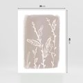 Plakat bez ramy 30x40 - Roślinne Przeniknięcia - nowoczesny subtelny plakat, beżowy