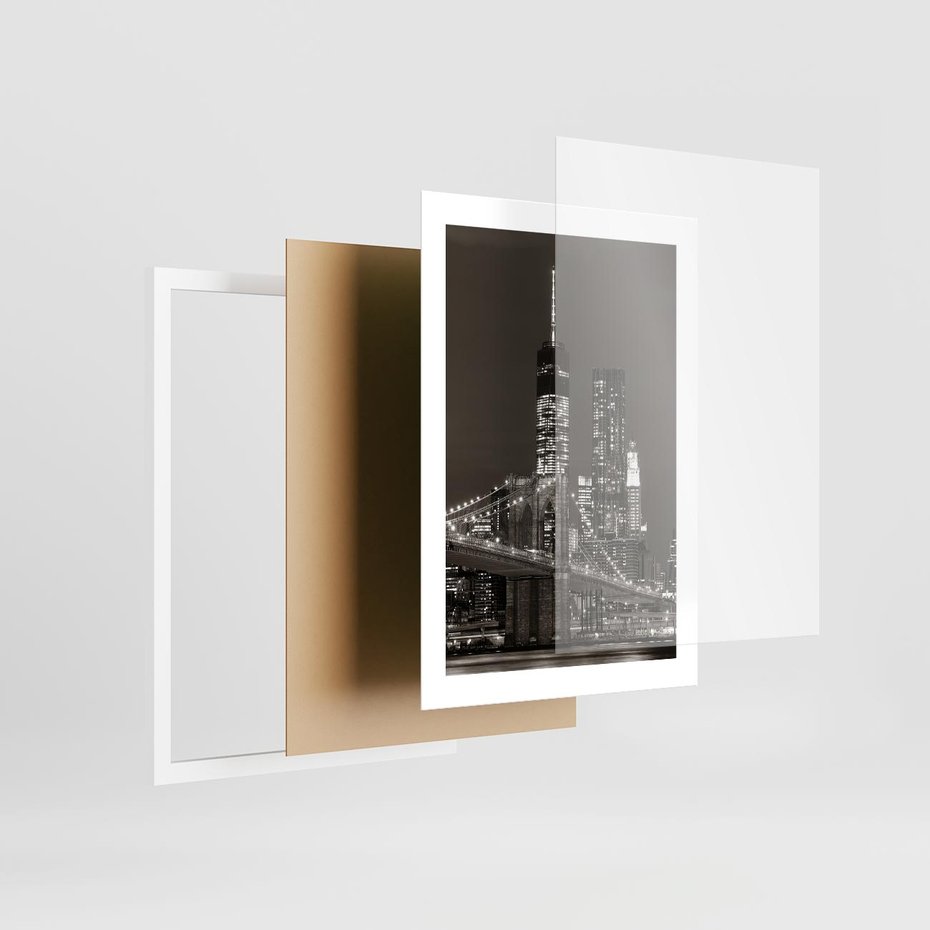 Plakat w ramie 30x40 - Magia miasta nocą - miasto, noc - rama biała