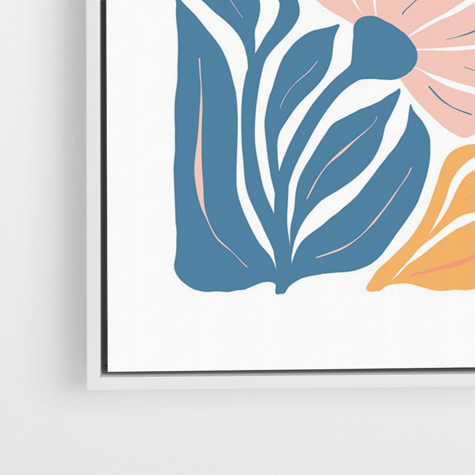 Obraz w ramie 70x100 - Wibracje Kolorowych Wiatrów - kwiaty, pastelowe kolory - rama biała