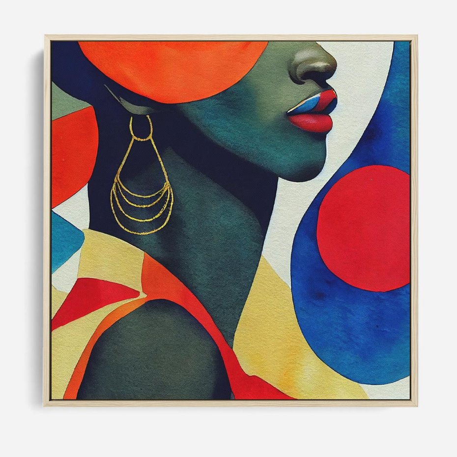 Obraz w ramie 50x50 - Kolory Kobiety - mural, abstrakcja - rama drewno