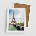 Plakat w ramie 50x70 - Ikona Romantyzmu - Eiffla, Francja - rama biała