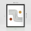Plakat w ramie 40x50 - Kontury Harmonii - nieregularne linie, koła - rama czarna