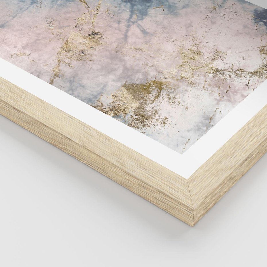 Plakat w ramie 30x40 - Luksusowa Dekoracja - marmur, złoto - rama drewno