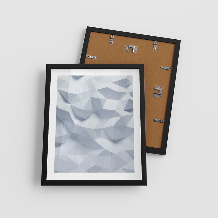 Plakat w ramie 40x50 - Trójwymiarowa geometria - geometria, 3d - rama czarna