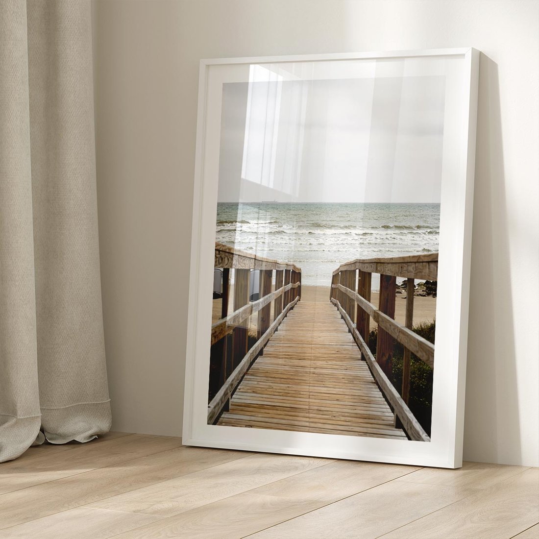 Plakat bez ramy 40x50 - Morze i drewniany pomost - morze, pomost