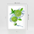 Plakat w ramie 30x40 - Świeżość i Witalność - limonka, owoce - rama biała