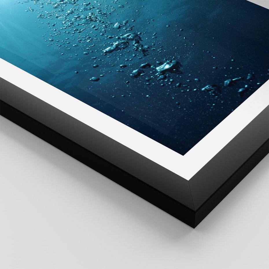 Plakat w ramie 40x50 - Gra Bąbelków - woda, bąbelki - rama czarna