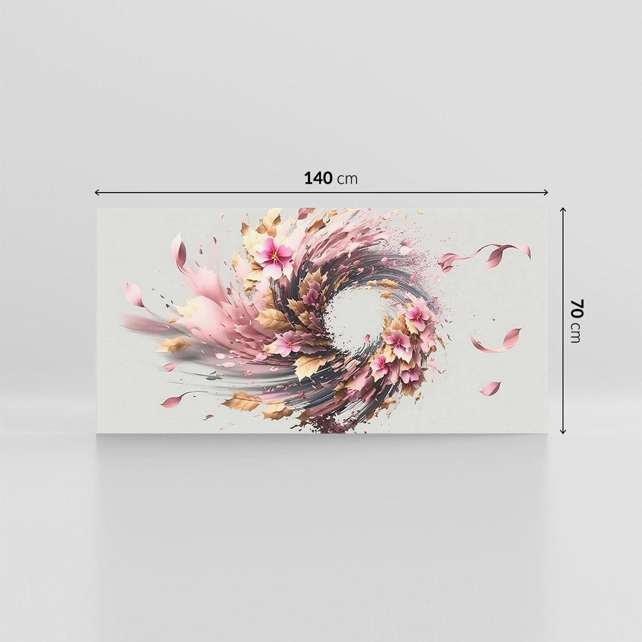 Obraz na płótnie 140x70 - Kwiatowy Wir - nowoczesna grafika komputerowa, wir z kwiatów