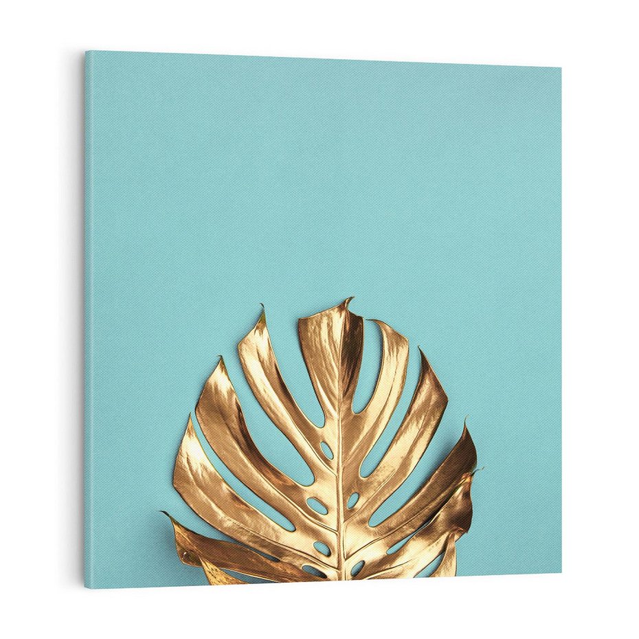 Obraz na płótnie 70x70 - Piękno Natury - złote, liście