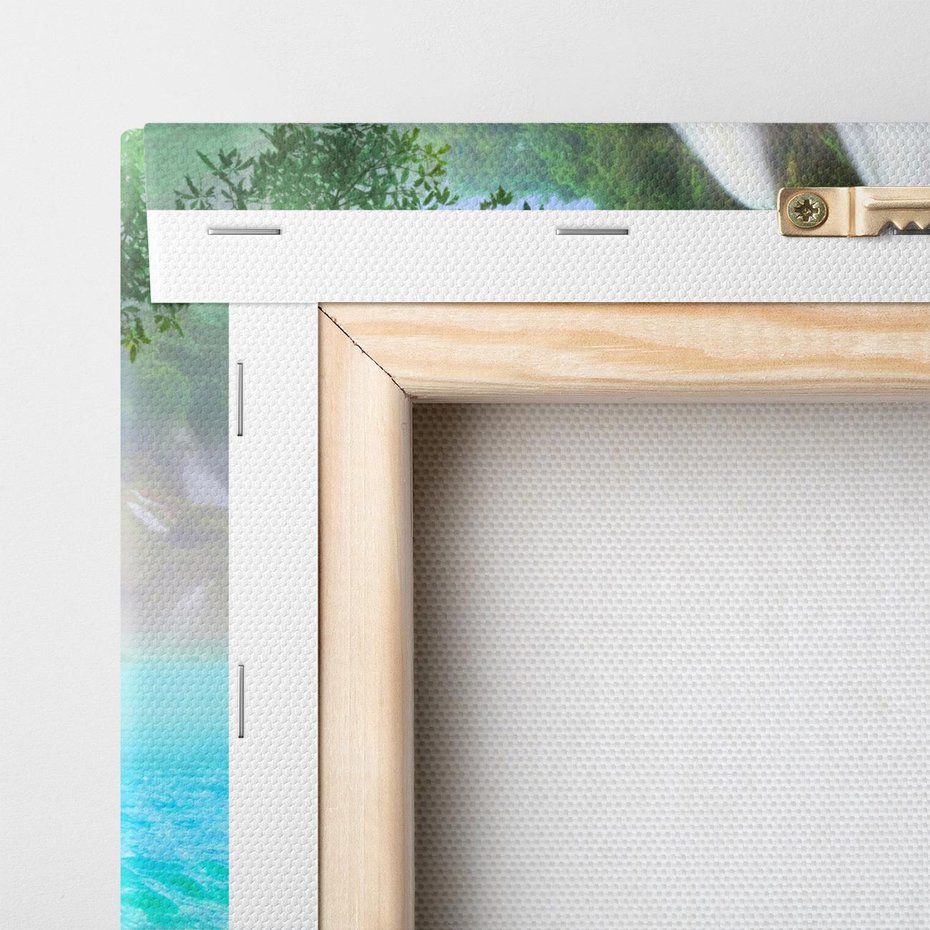 Obraz na płótnie 50x70 - Magia wodospadu - mistyczna dżungla - wodospad, dżungla