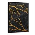 Obraz w ramie 70x100 - Marmurowe Drzewa Snu - złote gałęzie, drzewa - rama czarna