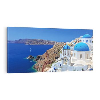 Obraz na płótnie 140x70 - Santorini i Morze Błękitów - Grecja, Santorini