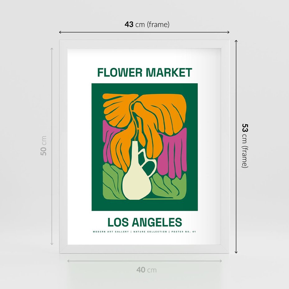 Plakat w ramie 40x50 - Przenikające Kontury - minimalizm, plakat - rama biała