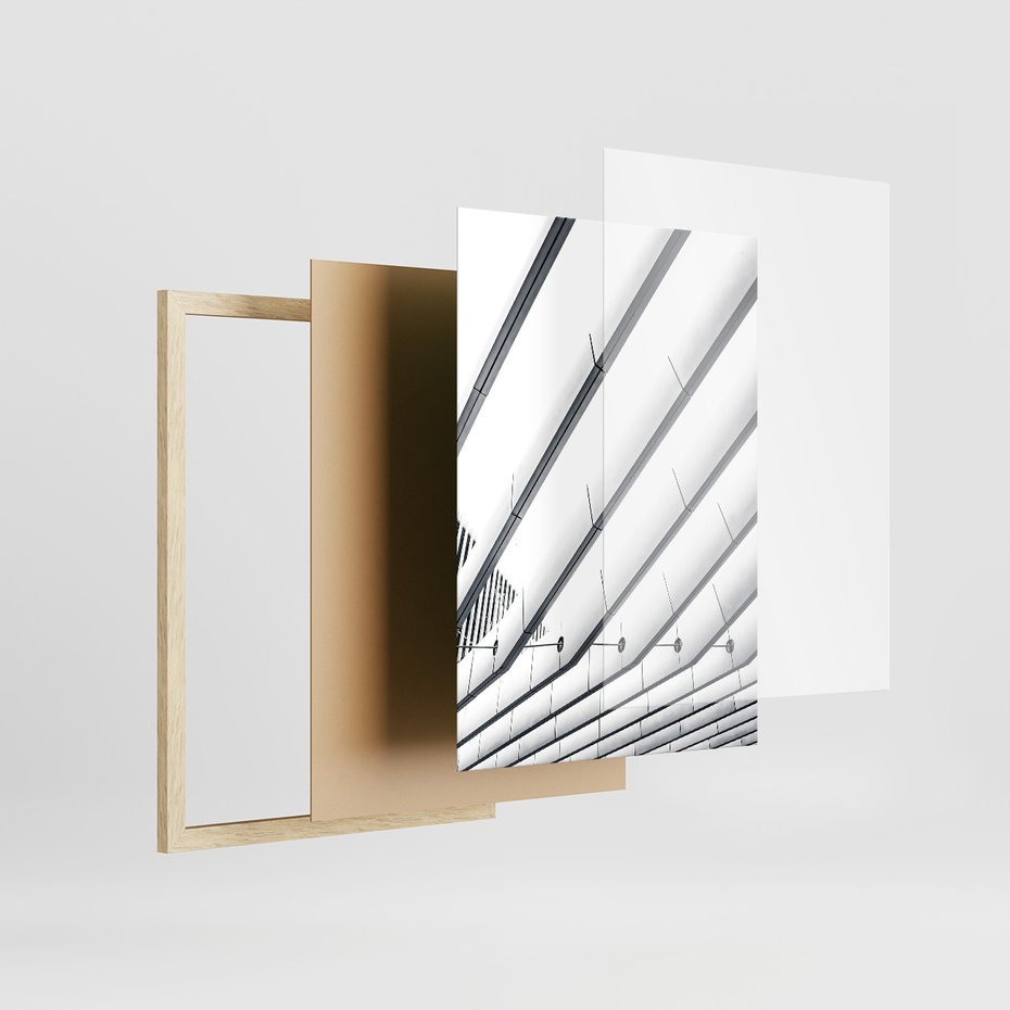 Zestaw obrazy w ramie 50x70 galeria - Budynki, wieżowce, miasto - rama drewno