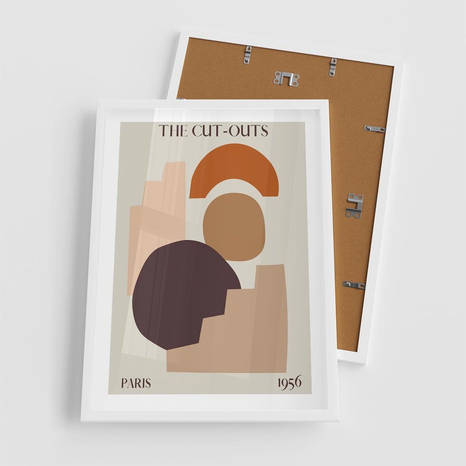 Plakat w ramie 50x70 - Boho Urok: Plakat z Kolorem Ziemi i Typografią - boho grafika, kolory ziemi - rama biała